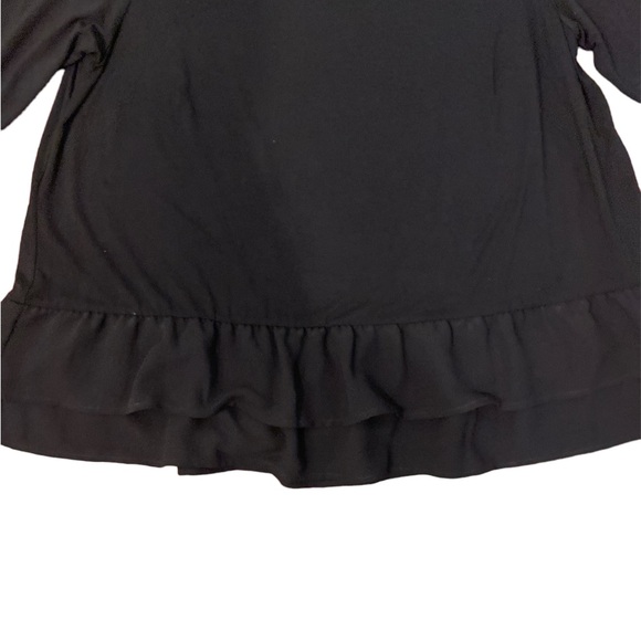NWT J Jill Wearever Woven Peplum/ruffle Hem 3/4 Sleeve Top Womens 1X Bla… - Picture 3 of 9
